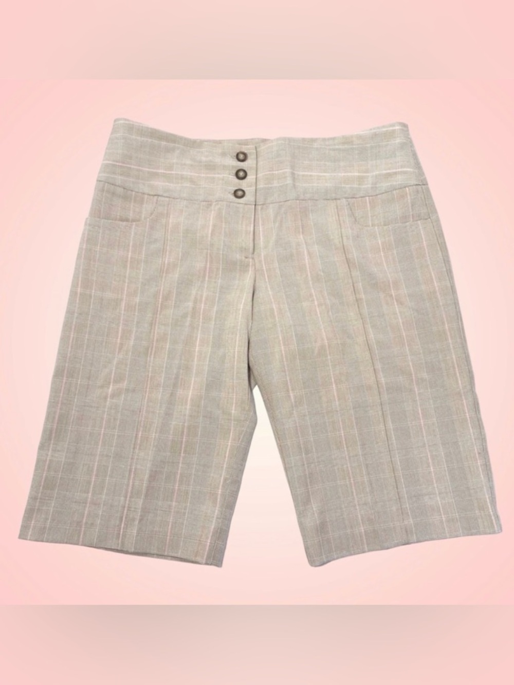 3/$10 Speechless Bermuda Shorts 9 Micro Plaid Work